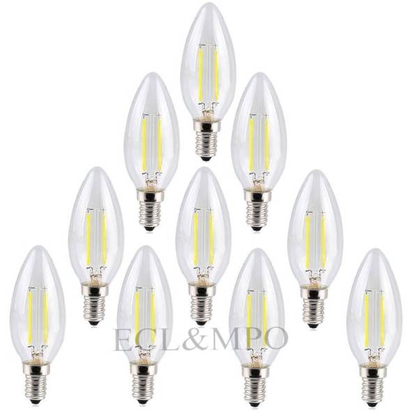 Bộ 10 bóng đèn Led giả dây tóc Edision 2 đường Led - 3W đuôi E14 ( Ánh Sáng Trắng)