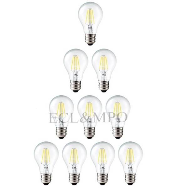 Bộ 10 bóng đèn Led giả dây tóc Edision 4 đường Led - 4W đuôi E27 ( Ánh Sáng Vàng)