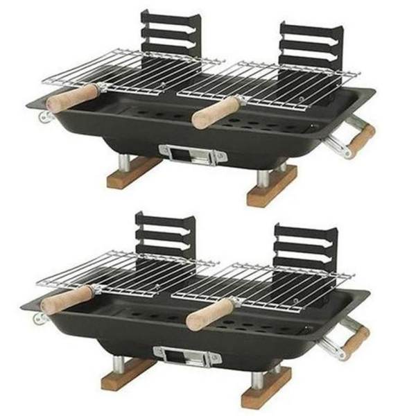 Bộ 2 bếp nướng than hoa All Steel Hibachi (Đen)