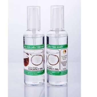 Bộ 2 chai Dầu Dừa Siêu Tinh Khiết 100ml Dưỡng Da Trắng Mịn Extra Virgin Coconut Oil EVCO