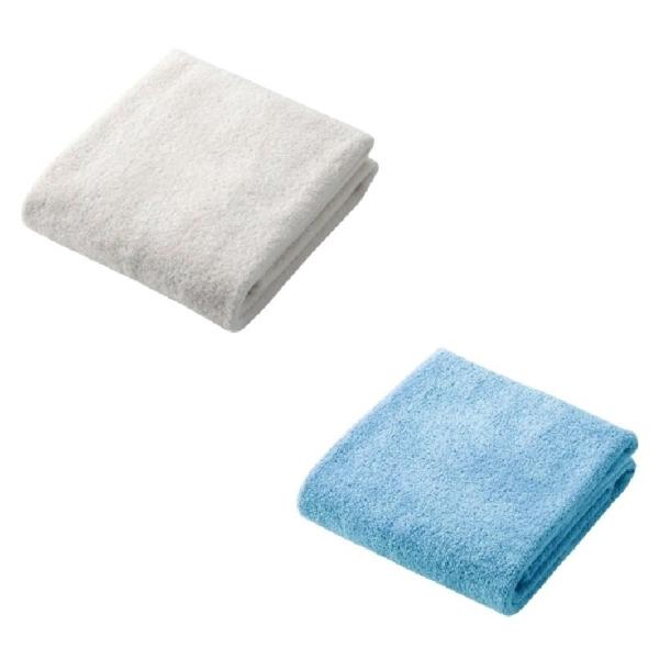 Bộ 2 khăn mặt microfiber siêu mềm (Trắng và xanh)