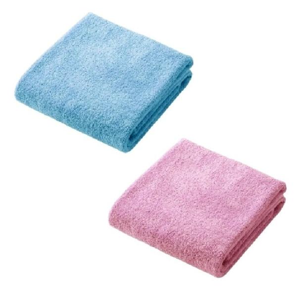 Bộ 2 khăn mặt microfiber siêu mềm (Xanh và hồng)