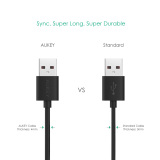 Bộ 3 cáp điện thoại Aukey CB-D10 Micro USB 3 Pack (Black)