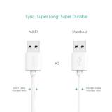 Bộ 3 cáp điện thoại Aukey CB-D10 Micro USB 3 Pack (Trắng)