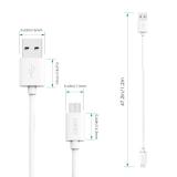Bộ 3 cáp điện thoại Aukey CB-D10 Micro USB 3 Pack (Trắng)