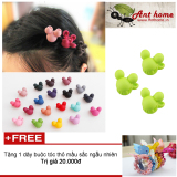 Bộ 3 Kẹp Tóc Micky Ktah3 (Xanh Lá) + Tặng Dây Buộc Tóc Sắc Màu