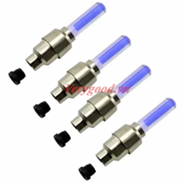 Bộ 4 đèn LED gắn van bánh xe máy ô tô