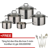 Bộ 5 chiếc nồi Elo Straightline + Tặng bộ dao thìa dĩa Inox 5 món IronMan