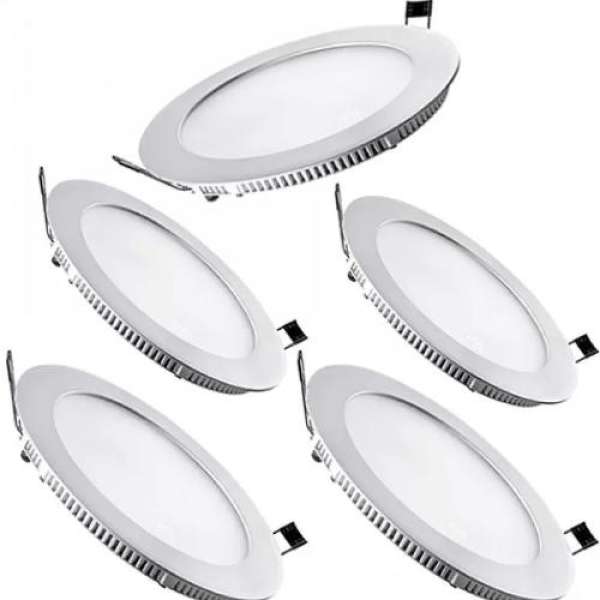 Bộ 5 Đèn Led âm trân siêu mỏng 9w tròn trắng