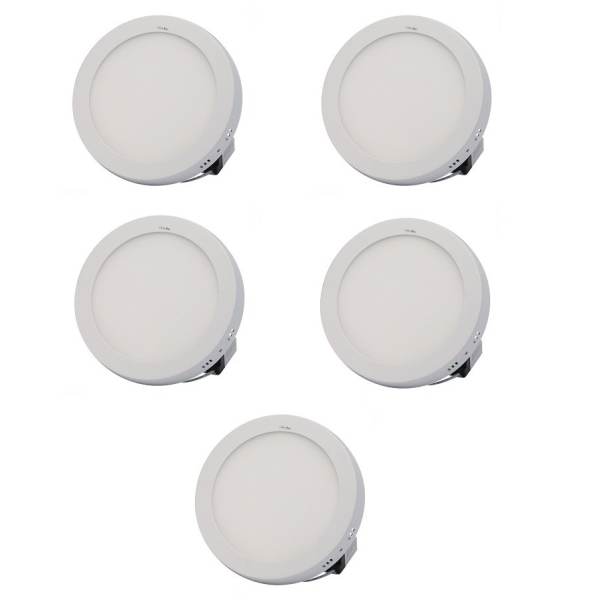 Bộ 5 đèn LED ốp trần nổi hình tròn LEDON 18W (ánh sáng trắng)