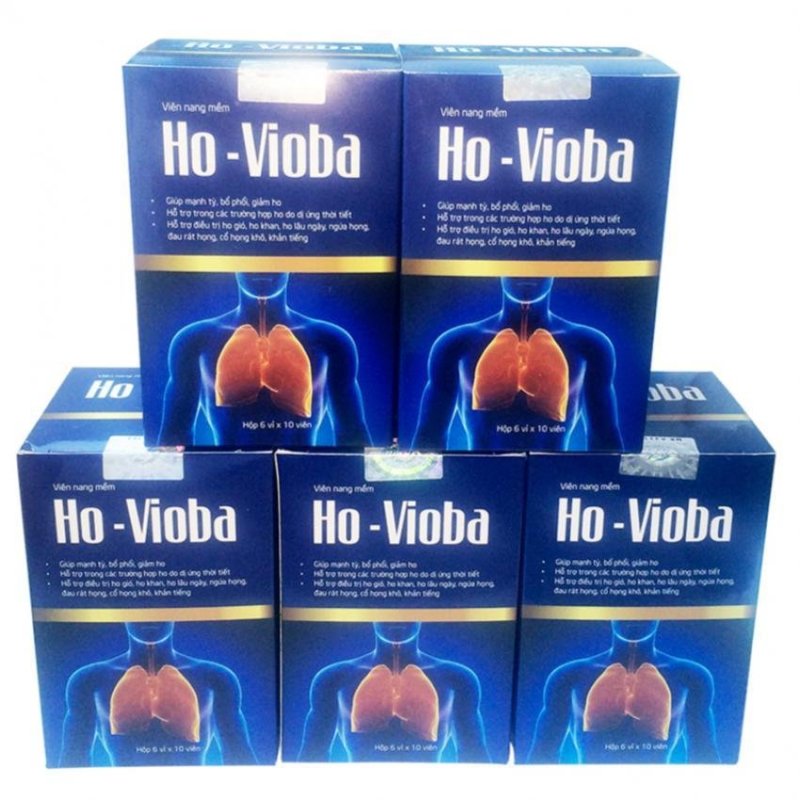 Chữa ho hiệu quả, ho có đờm, ho gió, ho khan, ho do trào ngược thực quản dạ dày, hỗ trợ điều trị ung thư phổi - Bộ 5 hộp TPCN viên Ho Vioba hộp 6 vỉ 10 viên