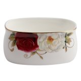 Bộ ấm và tách trà sứ xương Bone Porcelain 15570H (Trắng phối hoa)