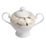 Bộ ấm và tách trà sứ xương Bone Porcelain 15622EF (Trắng phối hoa)