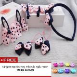 Bộ bờm nơ, kẹp, dây buộc tóc 7 món handmade
