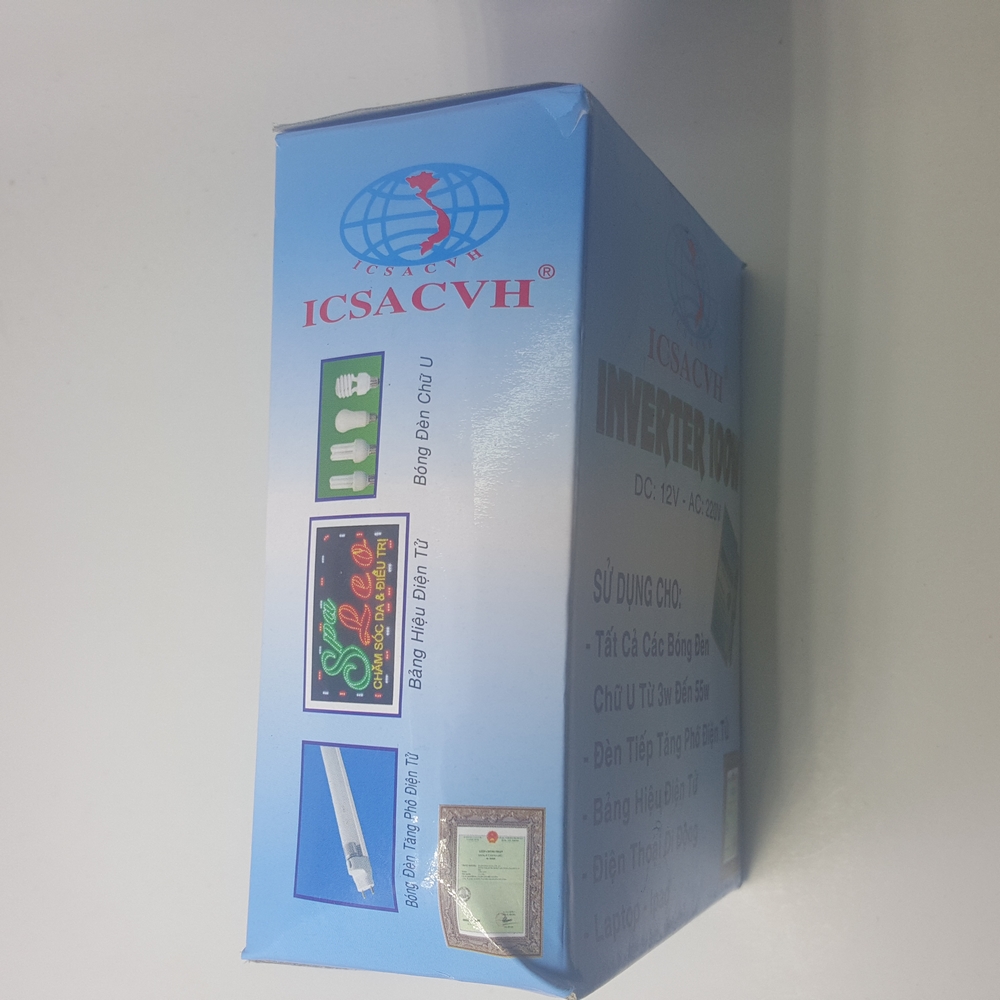 [HCM]Bộ đảo điện 12v ra 220v công suất 100w (Xanh)