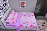 Bộ drap phủ lụa cotton P24-4 (họa tiết hoa hồng đậm)