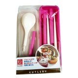Bộ đũa và thìa xếp gọn Niheshi 6065 (Hồng)