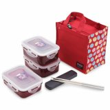 Bộ hộp đựng cơm với túi chấm bi đỏ - HPL814DBR