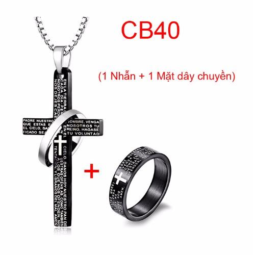 Bộ nhẫn và mặt dây chuyền thánh giá CB40