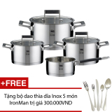 Bộ Nồi Elo Premium Skandinavia 4 Món + Tặng bộ dao thìa dĩa Inox 5 món IronMan