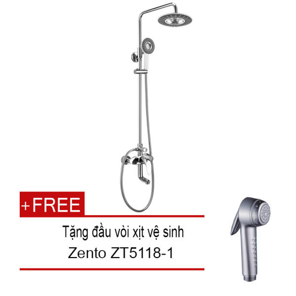 Bộ sen cây tắm nóng lạnh Zento ZT-ZS8098 ( Ghi ) + Tặng 1 vòi xịt vệ sinh Zento ZT5118-1