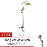 Bộ sen cây tắm nóng lạnh Zento ZT-ZS8098 (Xanh) + Tặng 1 vòi xịt vệ sinh Zento ZT5116-1 (Trắng)