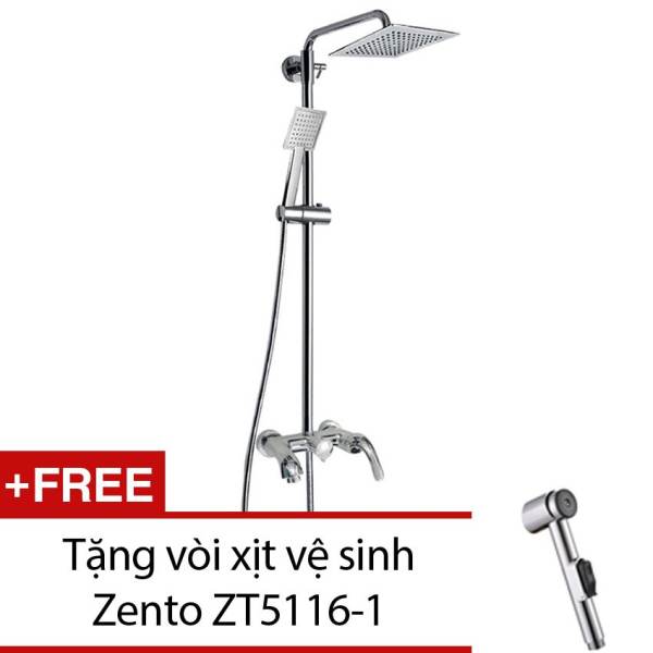 Bộ sen cây tắm nóng lạnh Zento ZT-ZS8099 (bạc) + Tặng 1 vòi xịt vệ sinh Zento ZT5116-1 (Trắng)