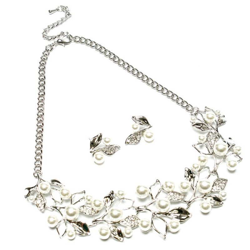 Bộ trang sức nhanh cây đính đá ELIZABETH BTVC-0128-479 (Bạc)