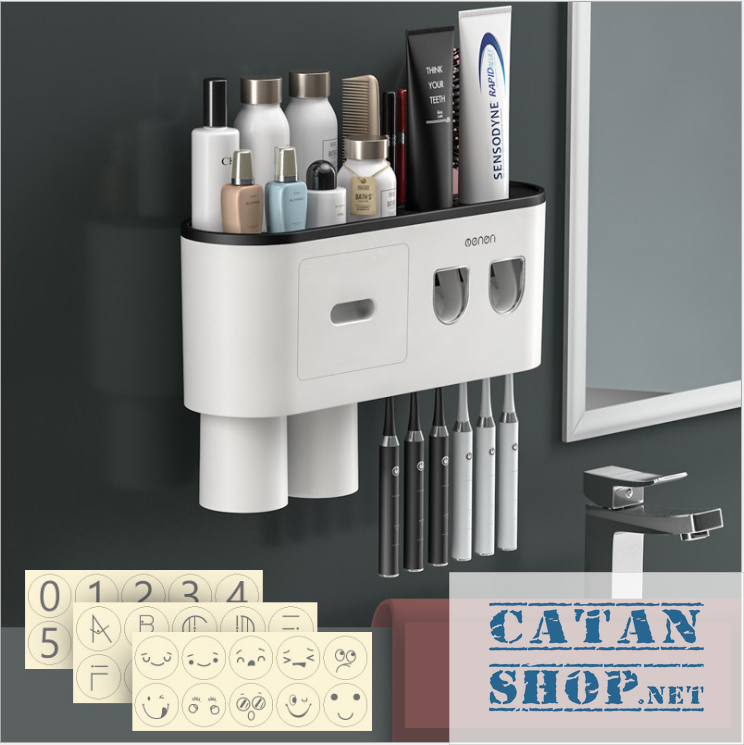 BÁO GIÁ Kệ De Bàn Chải Đánh Răng Dán Tường | Shopee Lazada Sendo Tiki mới nhất 52 Kệ Dán Tường Để Bàn Chải Đánh Răng OENON- Bộ 2 NẶN Kem Tự Động Cao Cấp, tặng kèm ly (cốc) hút từ tính GD527-HBC-OK