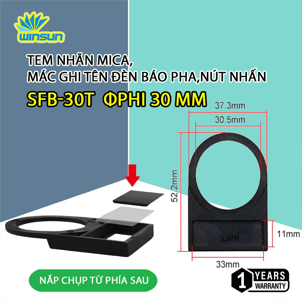 Tem nhãn mica, Mác ghi tên đèn báo pha, nút nhấn