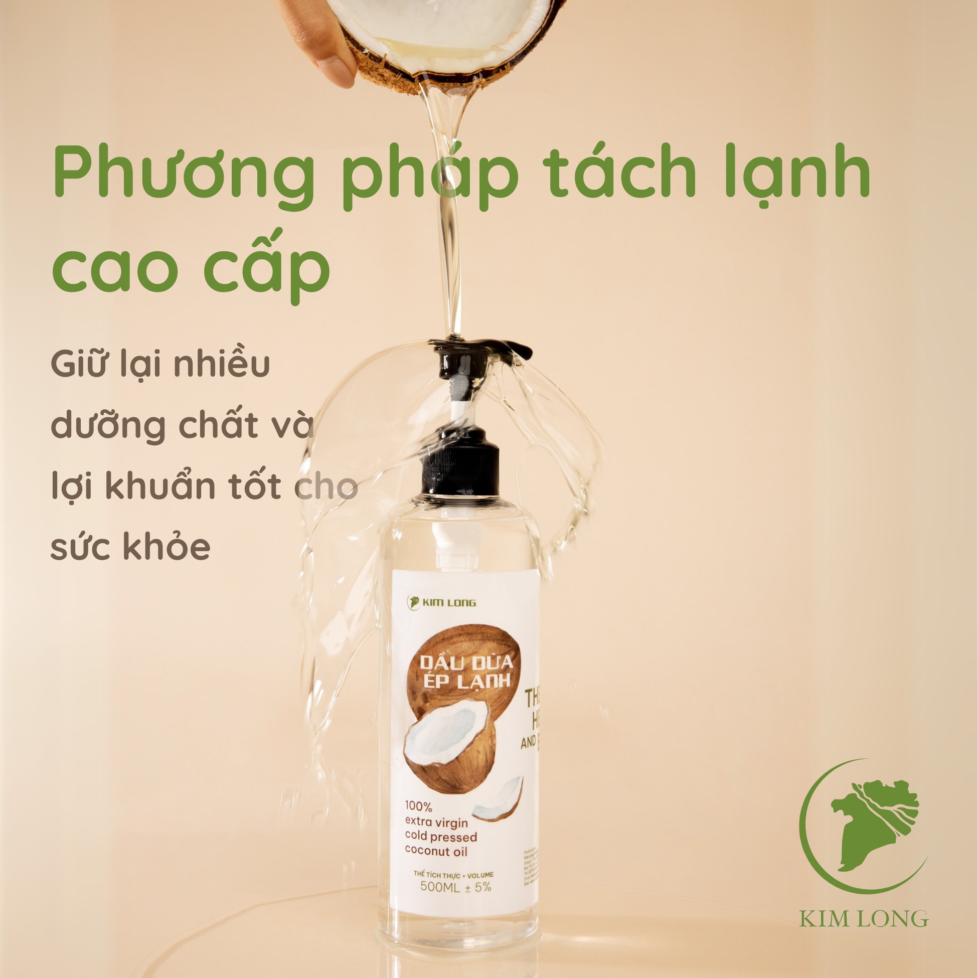 Dầu dừa nguyến chất 100% Bến Tre - Coconut oil extra virgin - Thuần chay