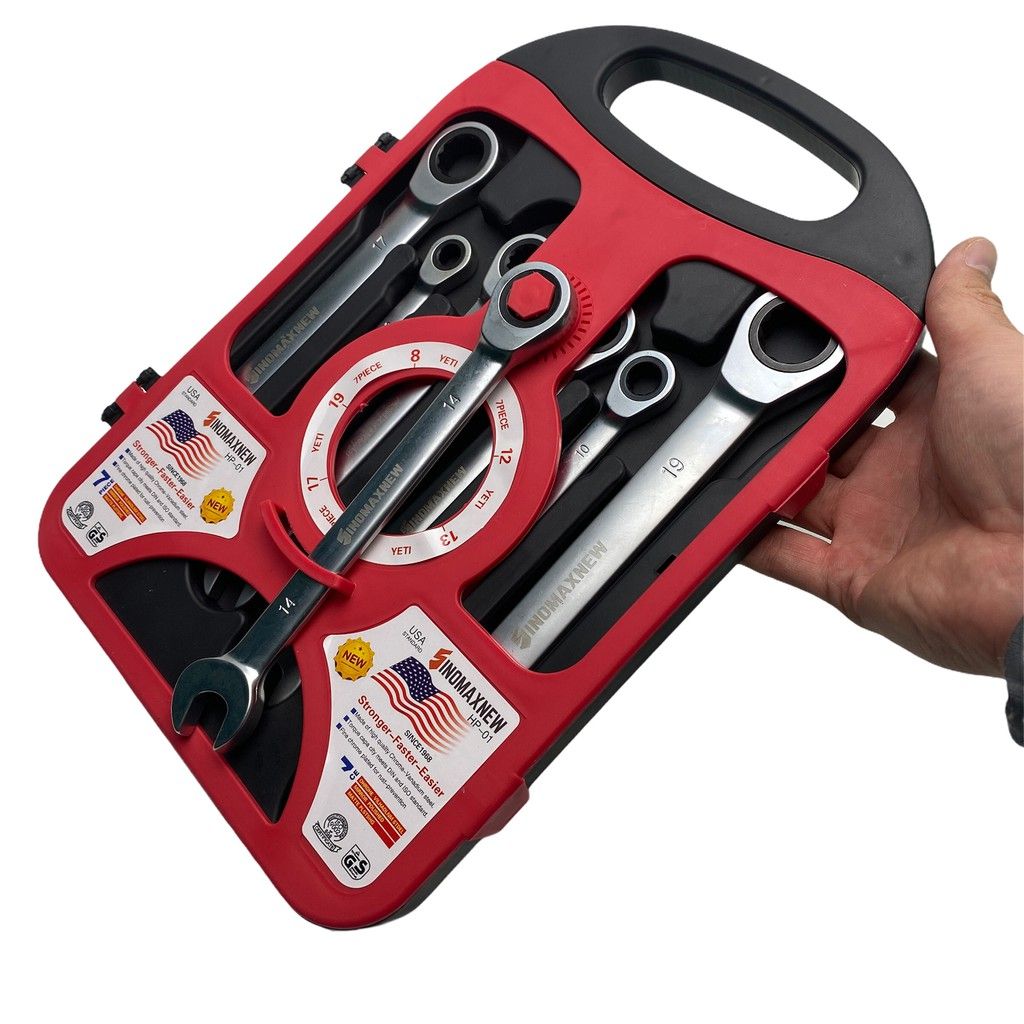 Bo cole da nang - Bộ cờ lê vòng miệng 8-19mm có hộp đựng tiện dụng