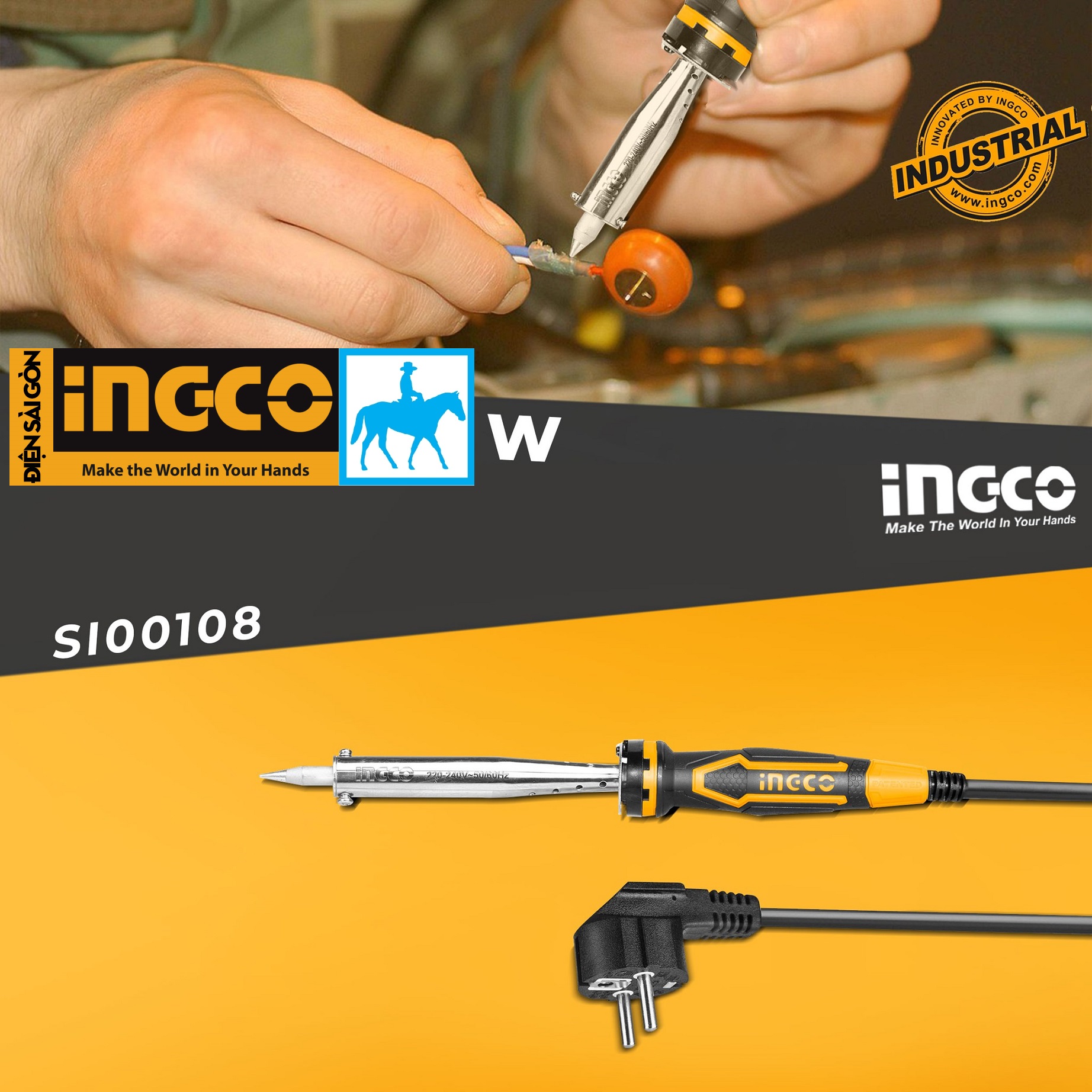 Mỏ Hàn Chì 100W Electric Soldering Iron INGCO SI00108