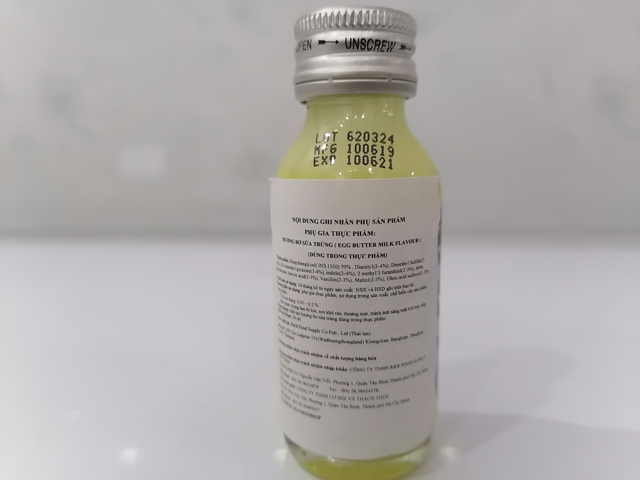 [Lọ nhỏ 30ml – BƠ SỮA TRỨNG] HƯƠNG THỰC PHẨM [Thailand] BEST ODOUR Flavour Egg Butter Milk (halal) (cac-hk)