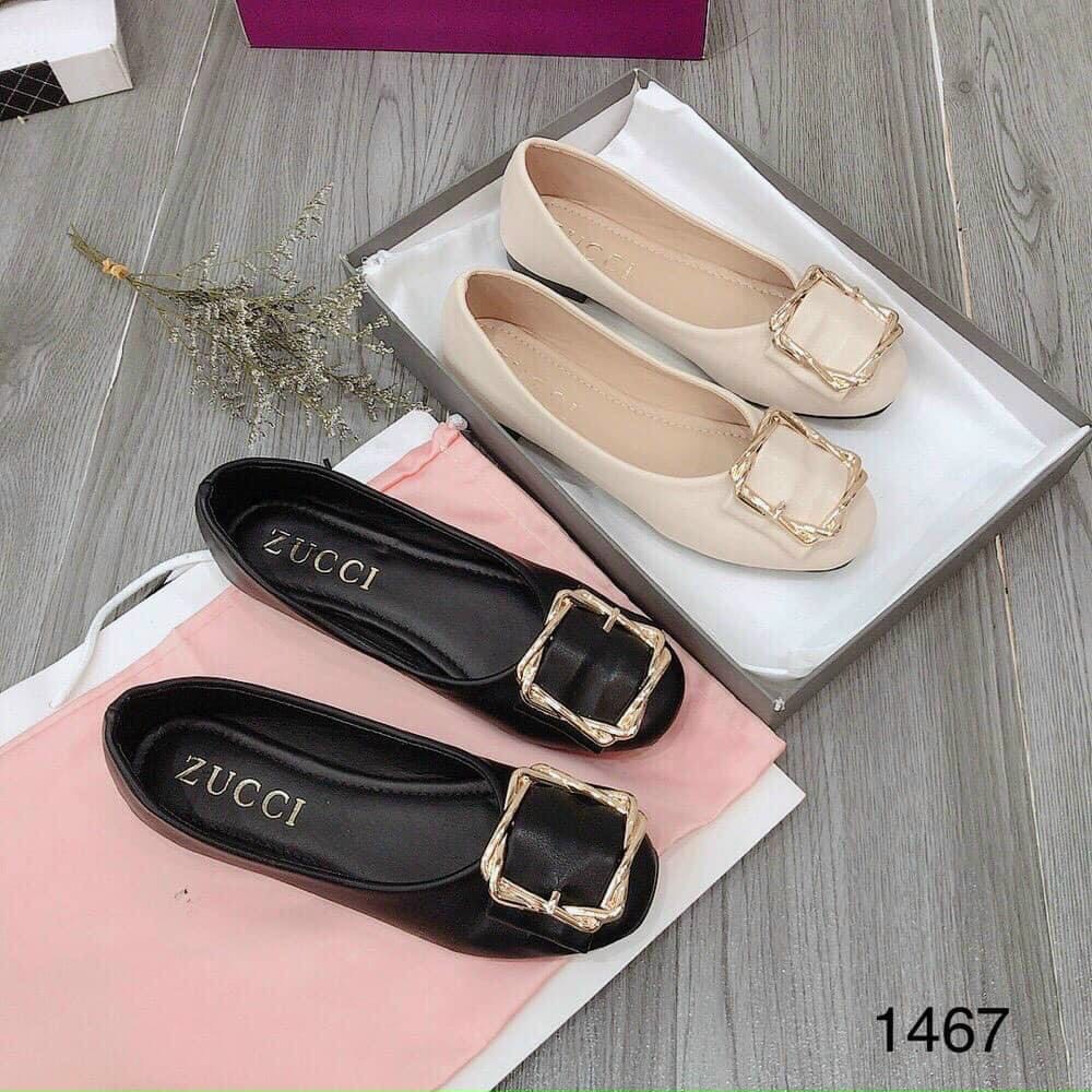 Giày slip on nữ đế bệt chất da đẹp siêu bền êm chân