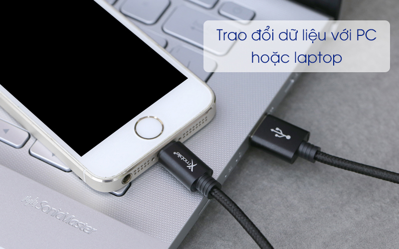 [HCM]Cáp Sạc Iphone Xmobile Chính Hãng Spanker B Màu Đen