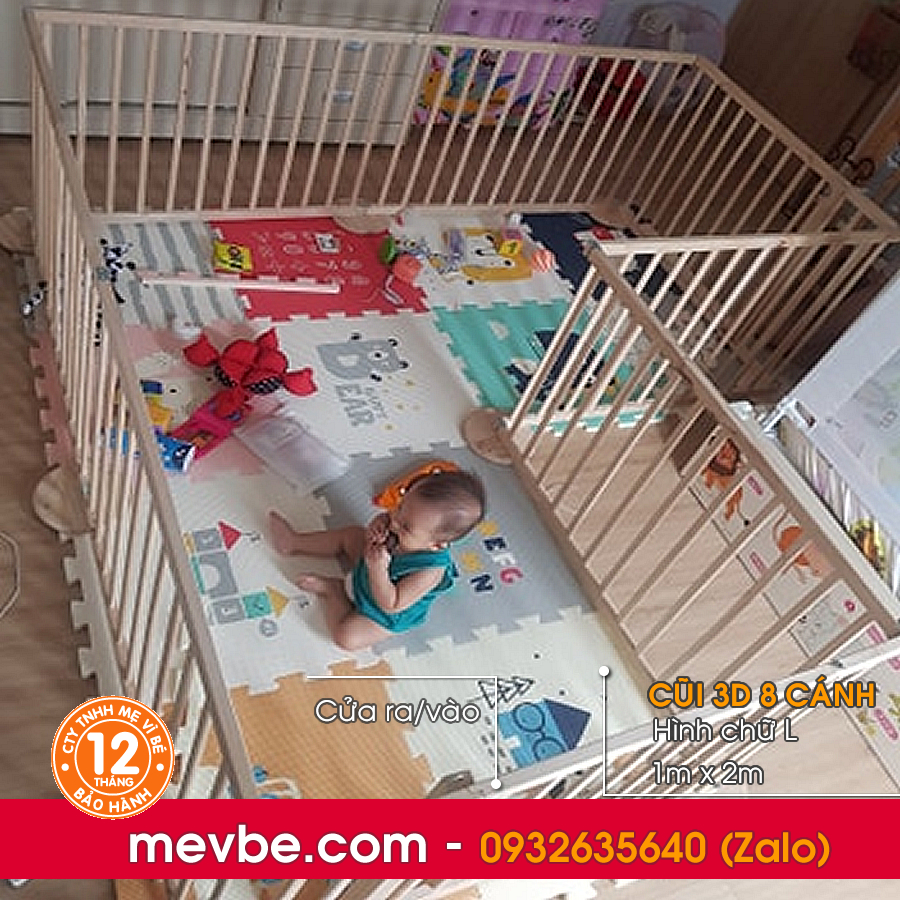 Cũi quây 3d 8 cánh xuất khẩu - Mẹ Vì Bé