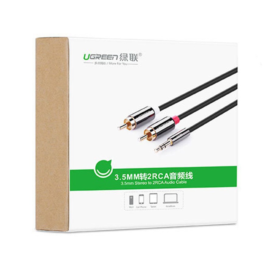 Cáp Audio 3.5mm ra 2 đầu hoa sen Ugreen 10583 dài 1.5m  - HapuStore