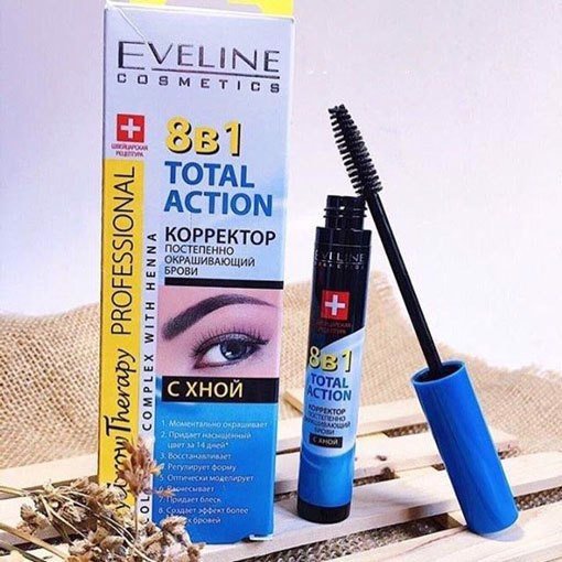 Dưỡng Chân Mày 8B1 Eveline Total Action Eyebrow Therapy 10ml
