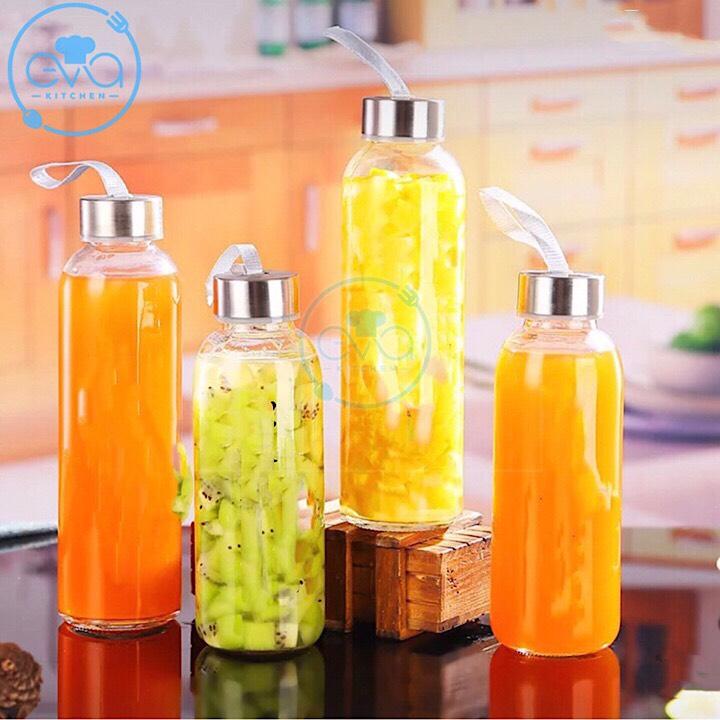 [HCM]Bình Đựng Nước Thủy Tinh Có Dây Xách 300 Ml