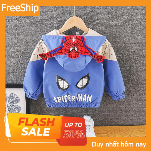 ❤️GIÁ SỐC❤️ Áo Khoác Áo Gió KIỂU Người Nhện Spiderman- full size cho bé