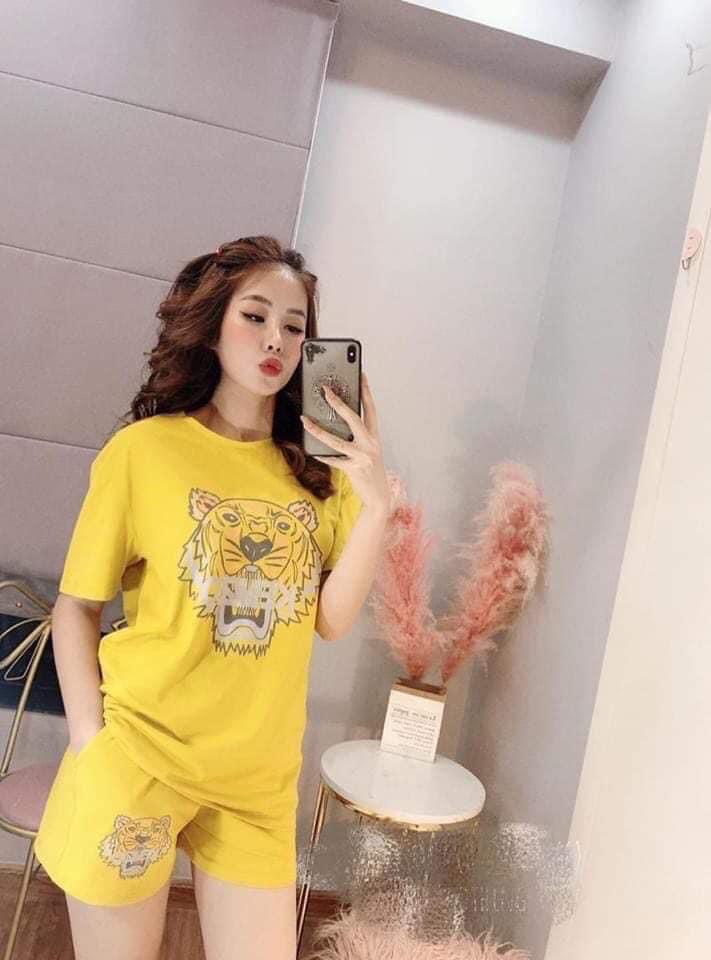 Sét bộ thun in đầu hổ siêu cute cho mùa hè mát mẻ TTSLA0127