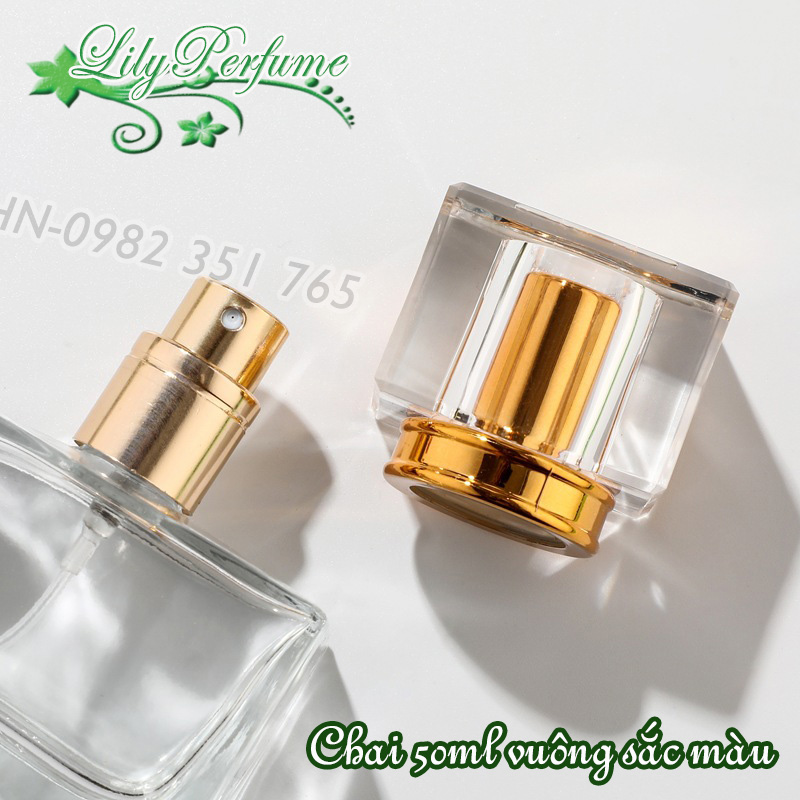 Lọ chiết nước hoa 50ml sắc màu (Ống chiết nước hoa/ Vỏ chiết nước hoa/ Chai chiết nước hoa)