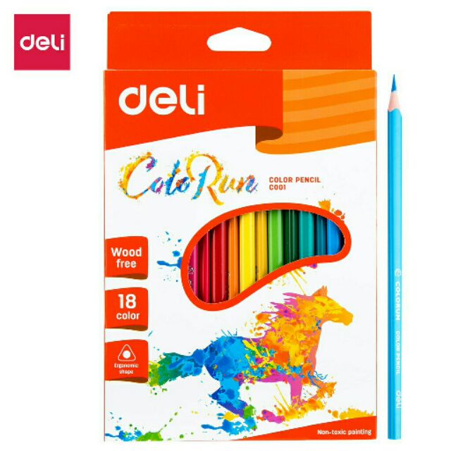 [HCM]Bút chì màu cao cấp deli c001 (18 màu )
