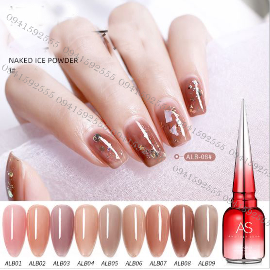 Set sơn gel as thạch mã alb 9 chai mẫu chai đỏ nhọn 15ml siêu hot siêu xịn