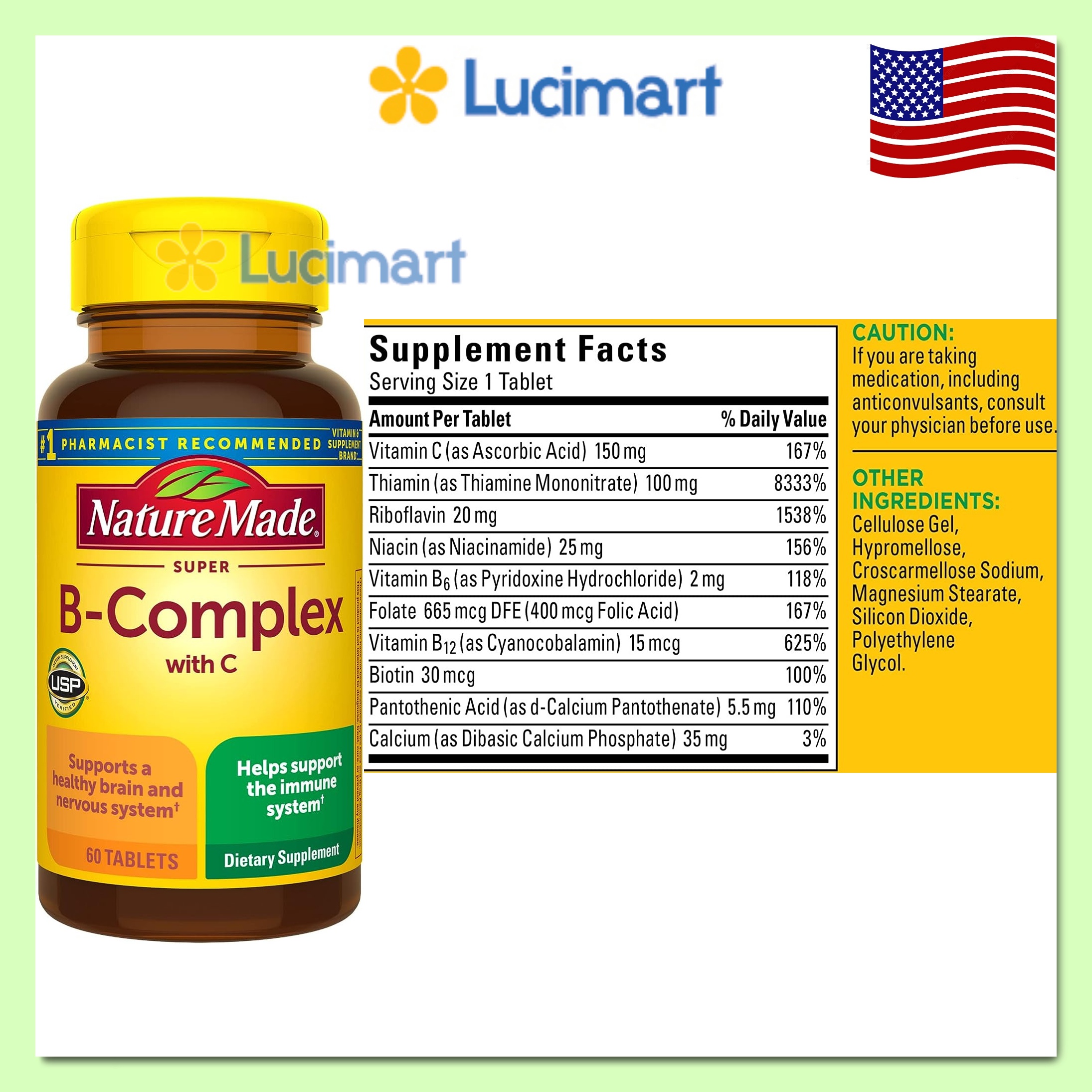 Viên uống Vitamin B Super B Complex Nature Made