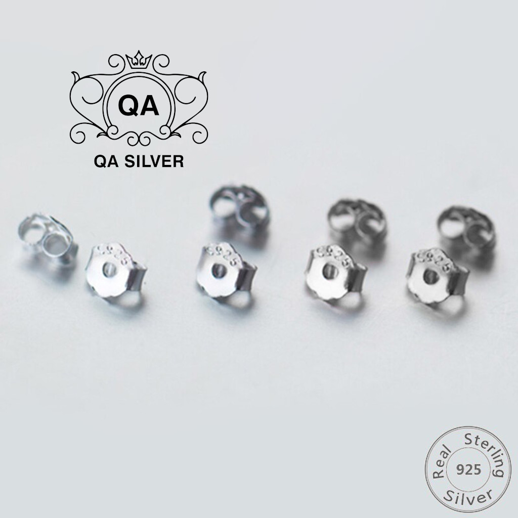 Chốt bướm khuyên tai bạc 925 phủ Platinum đế chui nụ S925 QA SILVER Earring Backs Cap AC200701
