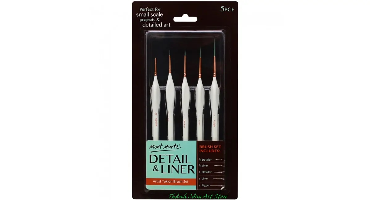 [TC Art Store] Cọ Bộ Mont Marte Detail & Liner BMHS0034 (Artist Taklon Brush)