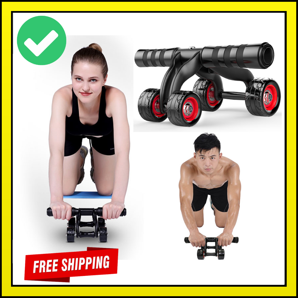 Con Lăn Tập Cơ Bụng 4 Bánh Cao Cấp Tặng Kèm Thảm Lót – Con lăn tập cơ bụng 4 bánh cao cấp KAMA Ab Roller,dụng cụ tập thể hình,tập GYM,dụng cụ tập…