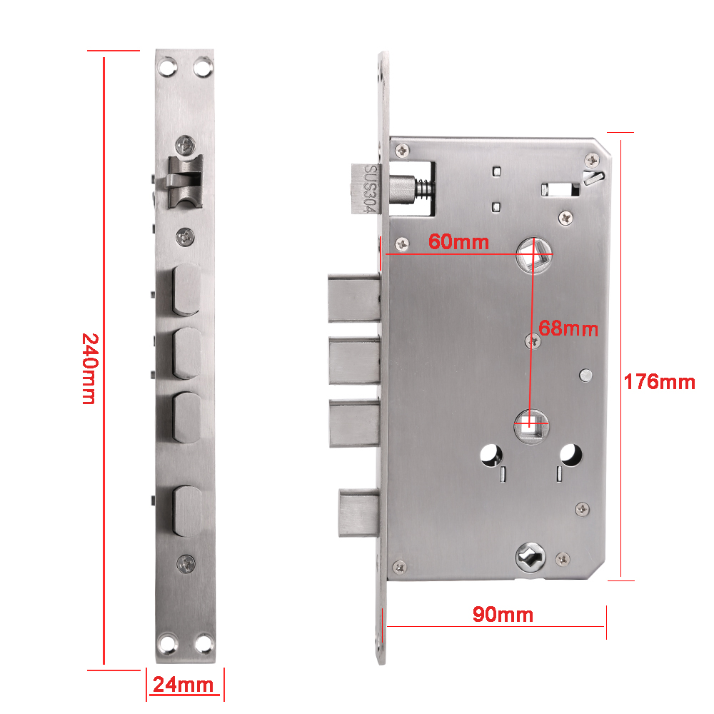 Thân khóa, ruột khóa vân tay 5050, 6068 (Inox 304)
